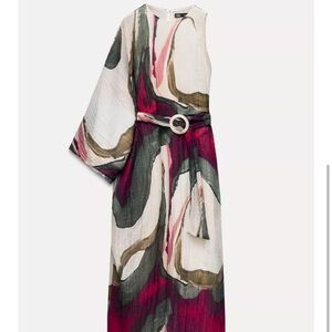 ZARA asymmetrical dress with wrinkle effect